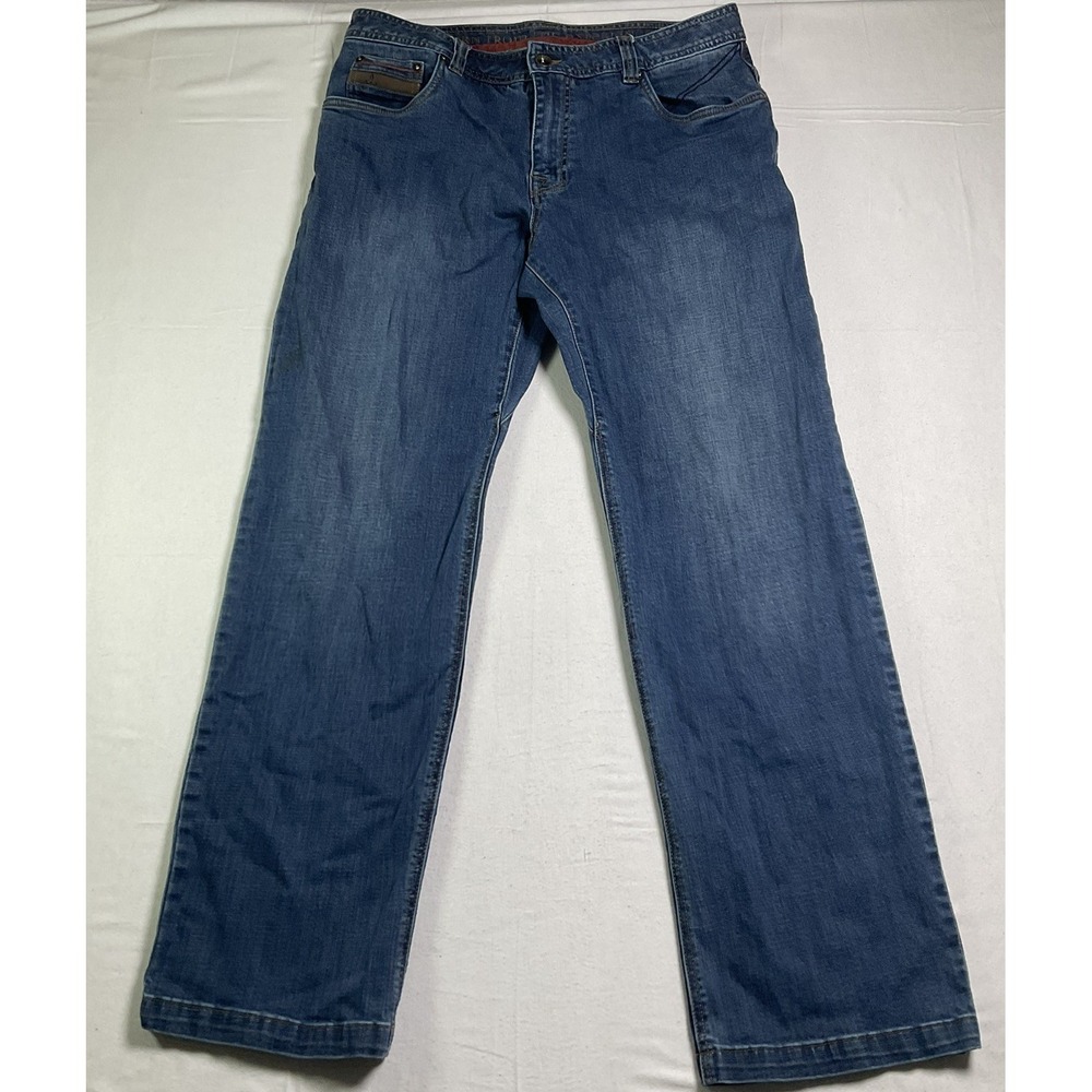 Prana Jean Denim Pant Relaxed Fit Straight Stretch Cotton Pockets Mens 35x32 623